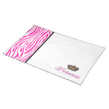 Princess crown in hot pink placemat