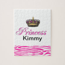Princess crown in hot pink puzzle
