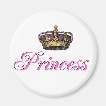 Princess crown in hot pink refrigerator magnets