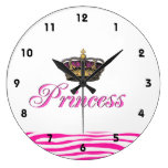 Princess crown in hot pink wallclock