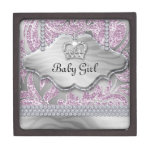 Princess Crown Jewelry Box Baby Pink Leaf Crystal Premium Trinket Box