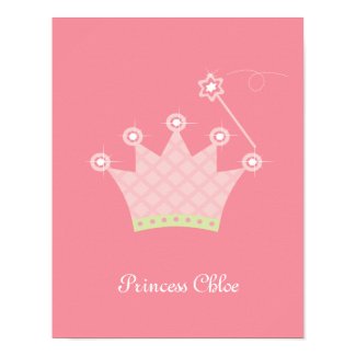 Princess Crown Personalized Kids Wall Art print