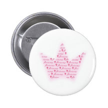 princess crown pinback button