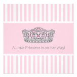 Princess Crown Pink White Baby Shower Invitation