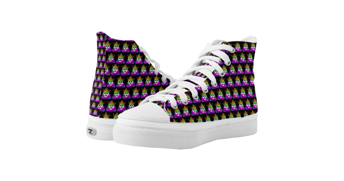 Princess Crown Rainbow Emoji Poop Printed Shoes Zazzle