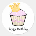 Princess Cupcake Round Stickers