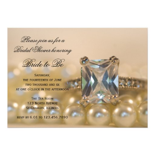 Princess Diamond and Pearls Bridal Shower Invite
