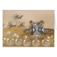 Princess Diamond and Pearls Bridesmaid Invitation Cards