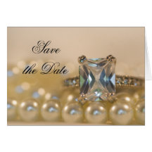 Princess Diamond and Pearls Save the Date Card