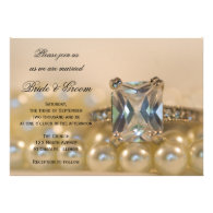 Princess Diamond and Pearls Wedding Invitation