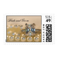Princess Diamond and Pearls Wedding Postage Stamp