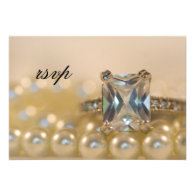 Princess Diamond and Pearls Wedding Response Card Announcements
