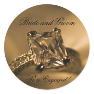 Princess Diamond Engagement Envelope Seals Sticker