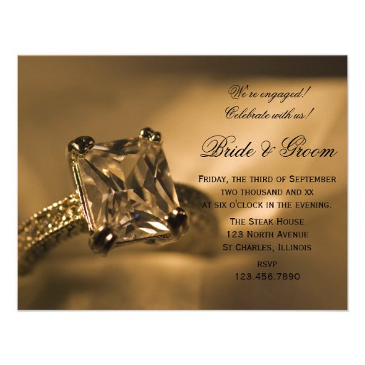 Princess Diamond Engagement Party Invitation