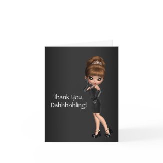 Princess Diva Thank You Cards card