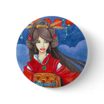 Princess Dragon 2" Button by artbyamandarobbins Princess Dragon 2" Button