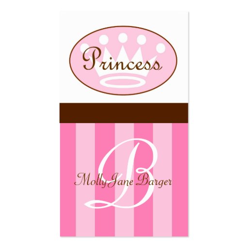 Princess Enclosure Card Business Card Template (front side)