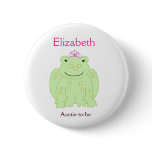 PRINCESS FAIRYTALE FROG NAME TAG Custom Button