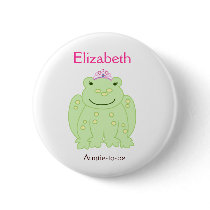 PRINCESS FAIRYTALE FROG NAME TAG Custom Button