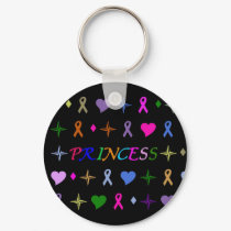 Princess Fashion Keychain Black by ArtChick82 Princess Fashion Keychain Black