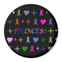 Princess Fashion Magnet Black by ArtChick82 Princess Fashion Magnet Black