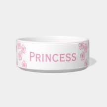 Princess Floral Pet Bowls Cat Food Bowl