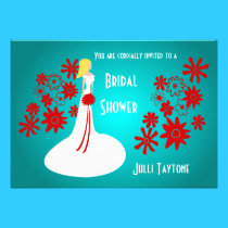 Princess & Flowers Bridal Shower Invitation 3 invitations