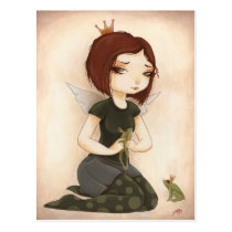 PRINCESS FROG fairy tale kiss postcards