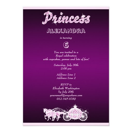 Princess Horses & Carriage Birthday Party Invitation