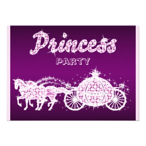 Princess Horses & Carriage Birthday Party Invitation