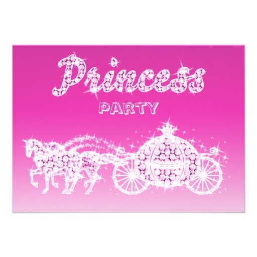 Princess Horses & Carriage Birthday Party Custom Invitations