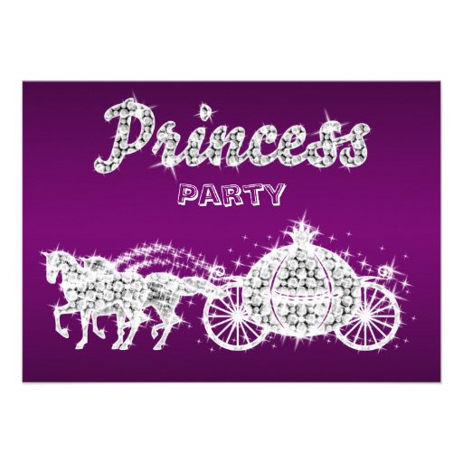 Princess Horses & Carriage Birthday Party Personalized Invites