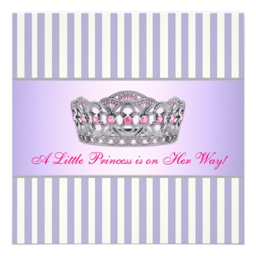 Princess Hot Pink Lavender Purple Baby Girl Shower Custom Invites