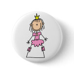 Princess In Ballgown Button