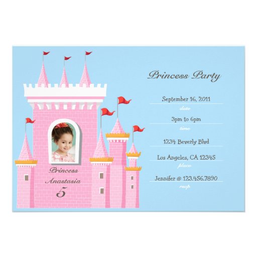 Princess in Castle Birthday Party Invitation