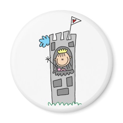 Princess In Castle Tower Magnet by stick_figures