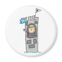 Princess In Castle Tower Magnet by stick_figures Princess In Castle Tower Magnet