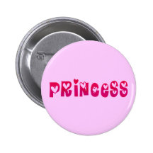 Princess in Hearts Pinback Buttons