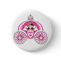 Princess in Royal Carriage Badge Pinback Button
