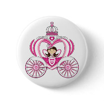 Princess in Royal Carriage Badge Pinback Button