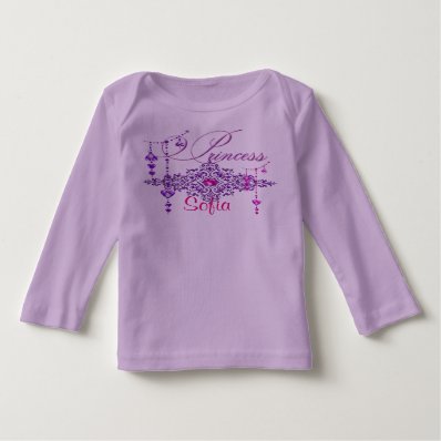 Princess Jewels Lavender Long Sleeves Baby Tee