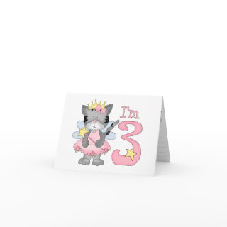 Princess Kitty 3rd Birthday Greeting Card