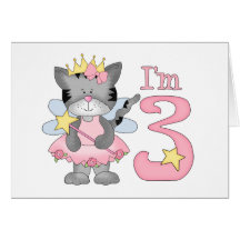 Princess Kitty 3rd Birthday Greeting Card