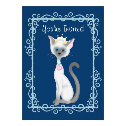 Princess Kitty Cat Birthday Invitation ~ Girls