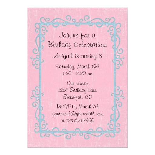 Princess Kitty Cat Birthday Invitation ~ Girls