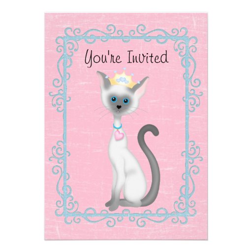 Princess Kitty Cat Birthday Invitation ~ Girls