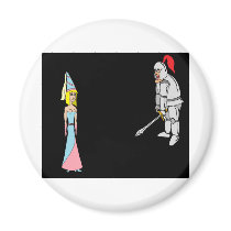 Princess & Knight (plain background) Fridge Magnets