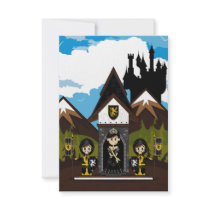 Princess & Knights at Mini Castle RSVP Card Invitation