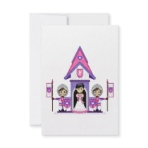 Princess & Knights at Mini Castle RSVP Card Custom Invites