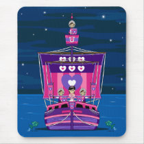 Princess & Knights on Medieval Ship Mousepad